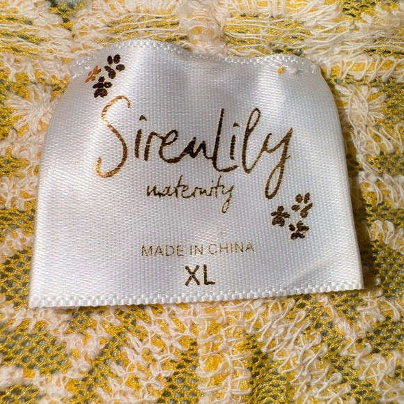 SirenLily Yellow and White maternity Floral Kimono. Size XL - Picture 8 of 10